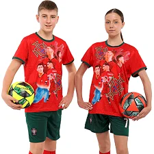 Дитяча футбольна форма RONALDO 7 SP-SPORT CO-7362 (Червоно-зелений)
