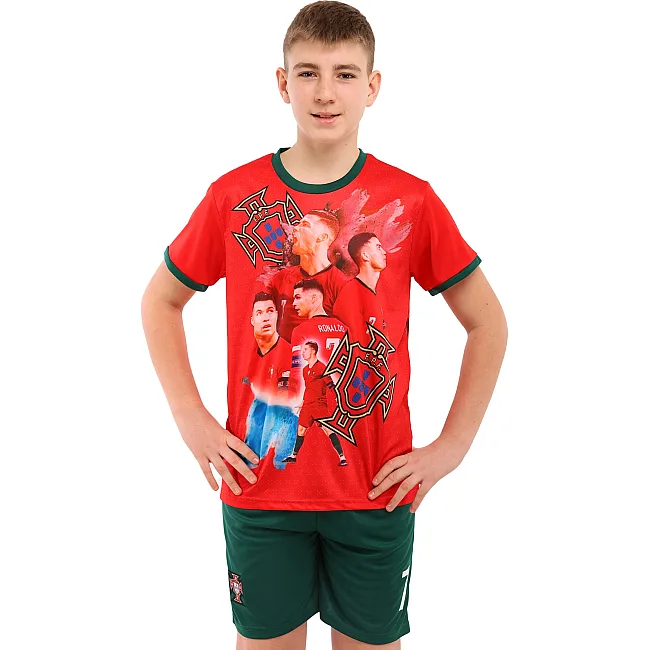 Дитяча футбольна форма RONALDO 7 SP-SPORT CO-7362 (Червоно-зелений)