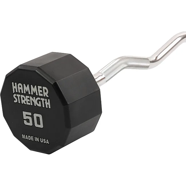 Штанга нерозбірна з фіксованою вагою вигнута PEV HAMMER STRENGHT TA-9978-50 (Чорний)