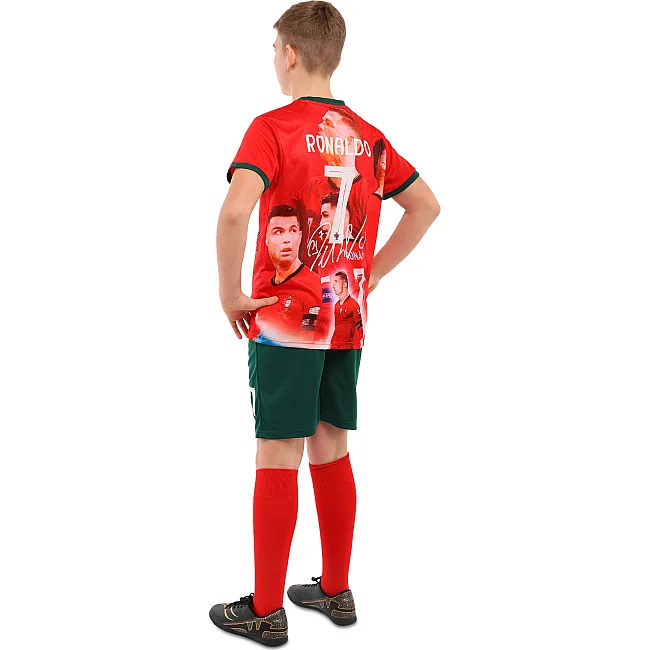 Дитяча футбольна форма RONALDO 7 SP-SPORT CO-7362 (Червоно-зелений)