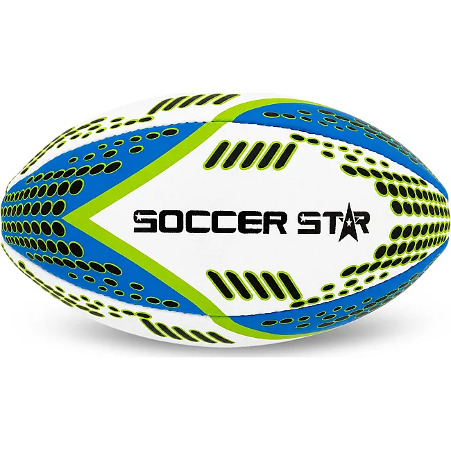 Регбийный мяч SOCCER STAR R-5354-5 (Белый-синий-салатовый)