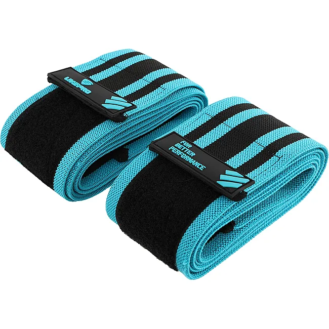 Коленные бинты для приседаний KNEE WRAPS LiveUp LP8724 2шт (Синий-черный)