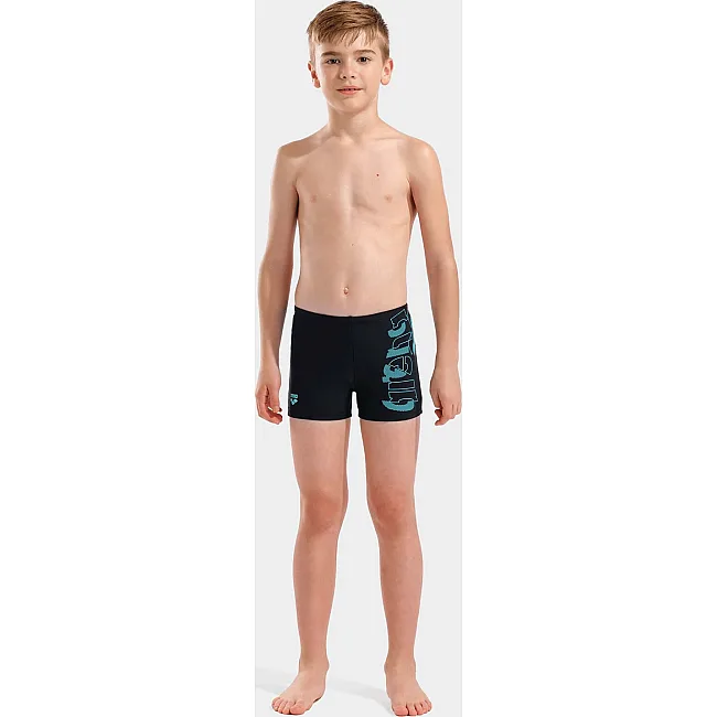 Плавки-шорты для мальчиков Arena TALES SWIM SHORT черный, бирюзовый (для детей)