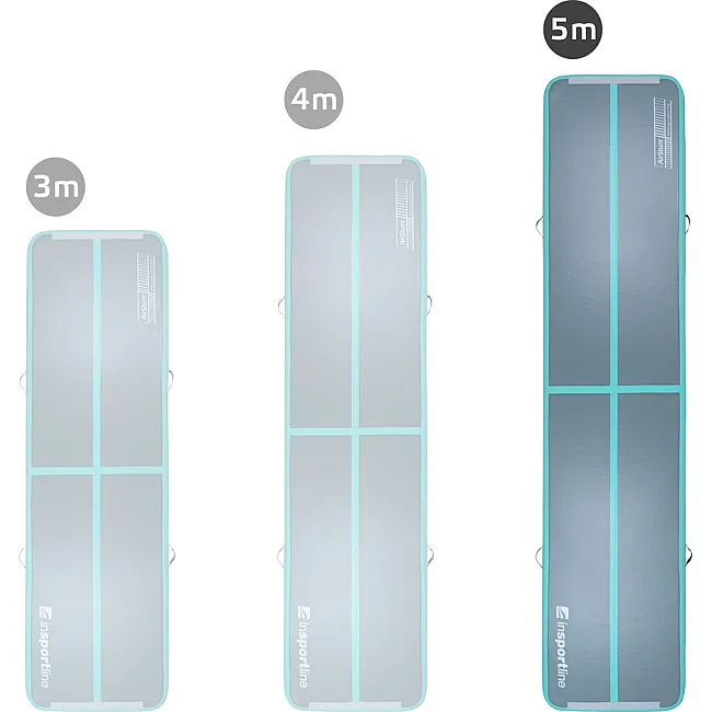 Надувной тренировочный коврик Airtrack inSPORTline Airstunt 500x100x10 см бирюзовый