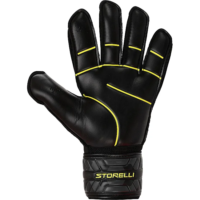 Вратарские перчатки с защитой пальцев STORELLI FB-905 (Черный-зеленый)