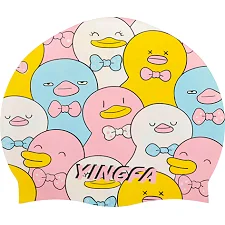 Детская шапочка для плавания YINGFA K0012 (Розовый-желтый)