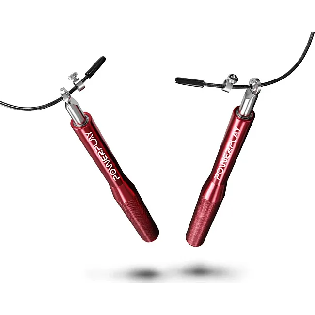 Скакалка скоростная на подшипниках алюминиевая PowerPlay 4207 Elite Jump Rope Красная (3m.)