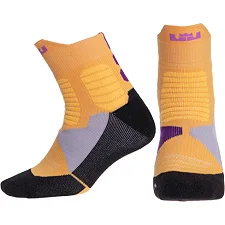 Спортивные носки баскетбольные ALL STAR DML7501 (Желтый-черный-фиолетовый)
