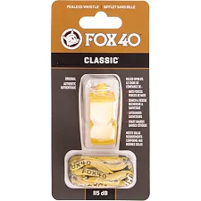 Свисток спортивный судейский пластиковый со шнурком CLASSIC FOX40-CLASSIC (Желтый)