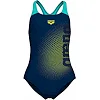 Купальник для девочек Arena DIM LIGHT SWIMSUIT SWIM PRO BA черный, желтый, бирюзовый