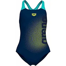 Купальник для девочек Arena DIM LIGHT SWIMSUIT SWIM PRO BA черный, желтый, бирюзовый