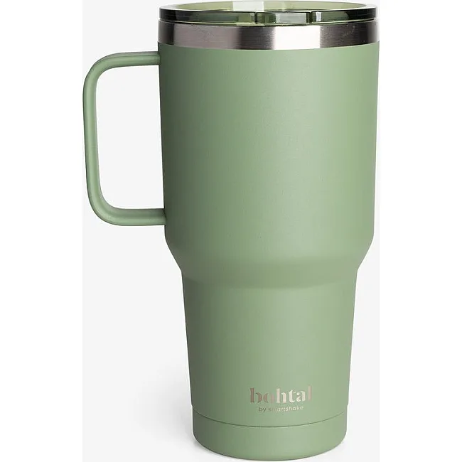 Термостакан (изолированная чашка) Bohtal с ручкой из нержавеющей стали Tumbler Green 900 ml