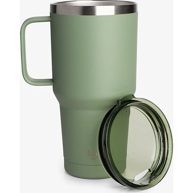 Термостакан (изолированная чашка) Bohtal с ручкой из нержавеющей стали Tumbler Green 900 ml