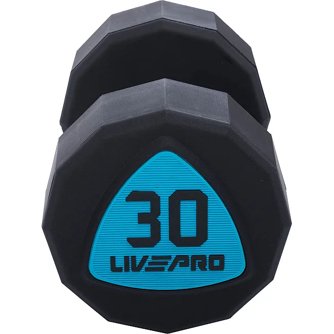 Гантелі професійні
 з поліуретановим покриттям LiveUp LP8003-30 2шт по 30кг