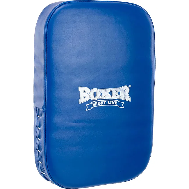 Макивара Прямая тренировочная для отработки ударов кожаная BOXER 1019-01 60х40х10см 1шт (Синий)