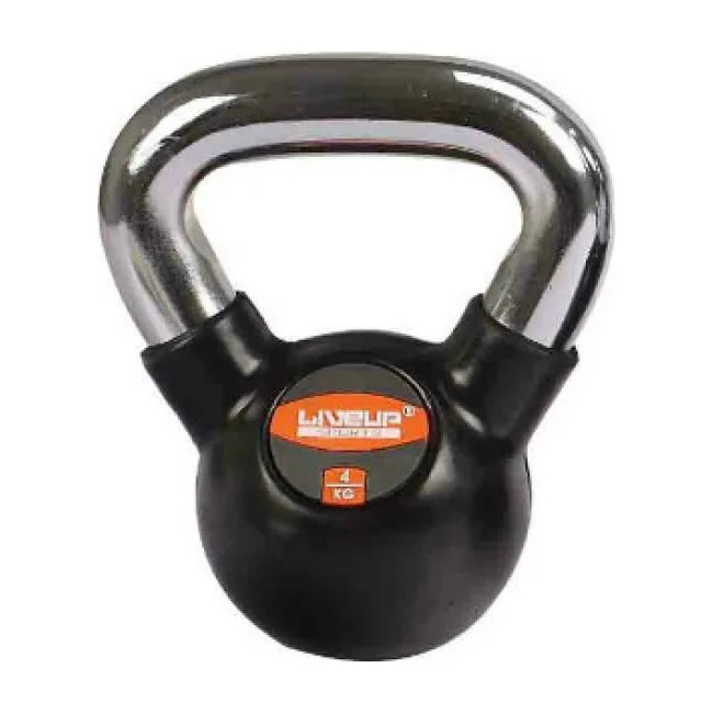 Гиря RUBBER KETTEL DUMBELL чорний 4кг