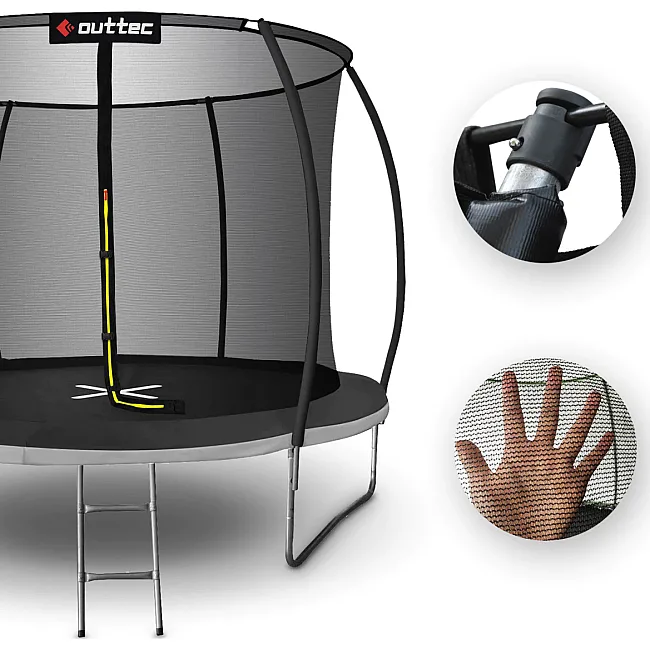 Батут OUTTEC Pumpkin с внутренней сеткой 8 футов 252 см черно-серый