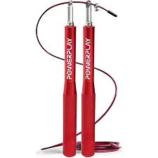 Скакалка скоростная на подшипниках алюминиевая PowerPlay 4207 Elite Jump Rope Красная (3m.)