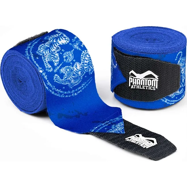 Боксерские бинты Phantom Muay Thai Blue 400cm. (4м.)