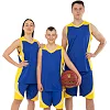 Баскетбольная форма майка и шорты LIDONG L046 3XS-6XL (Синий-желтый)
