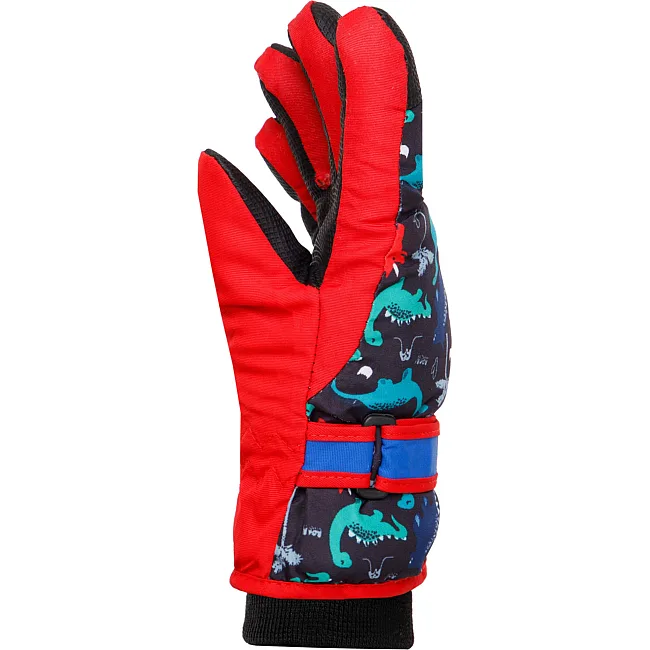 Перчатки лыжные детские зимние LUCKYLOONG C-1699 (Черный-красный)