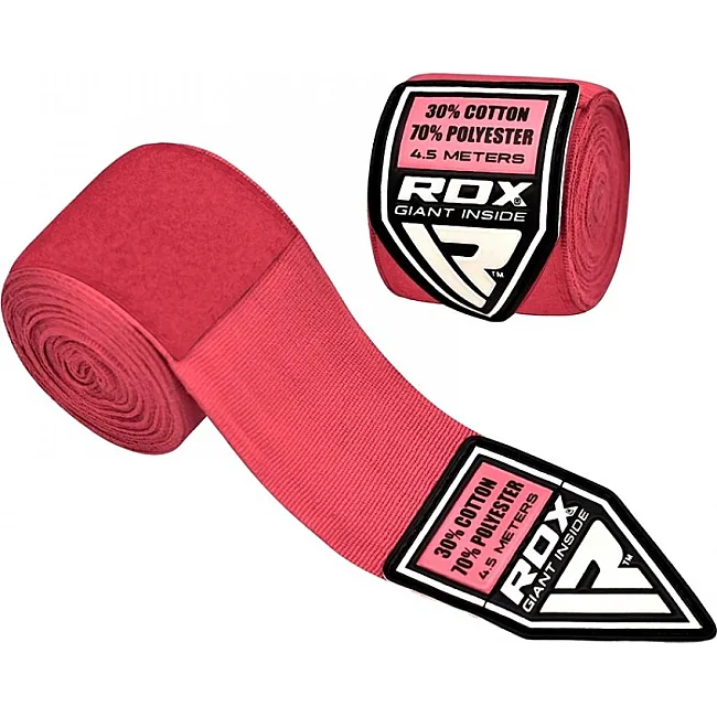 Бинты для бокса RDX Fibra Pink (4,5м)