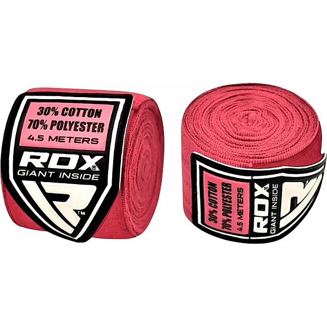 Бинты для бокса RDX Fibra Pink (4,5м)