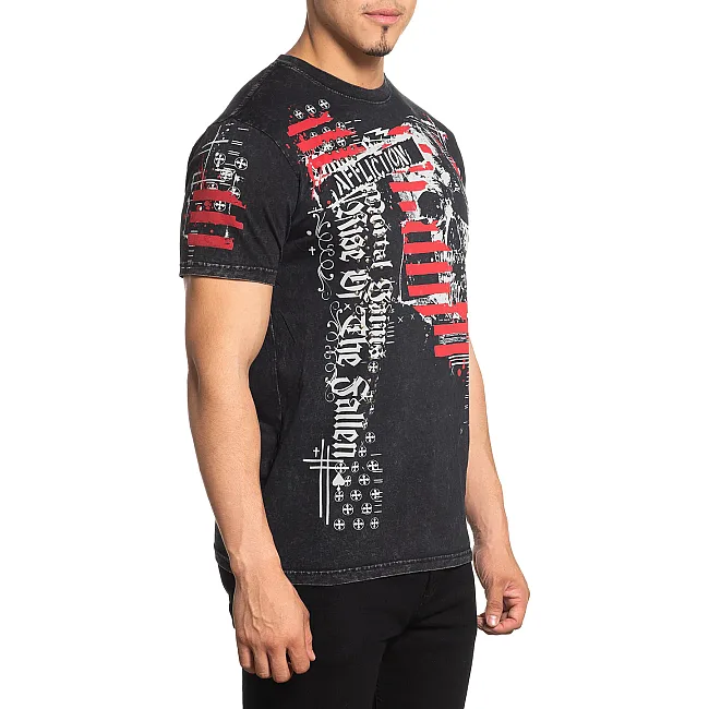 Футболка мужская AFFLICTION Mortal Saints Tee Black Lava Wash