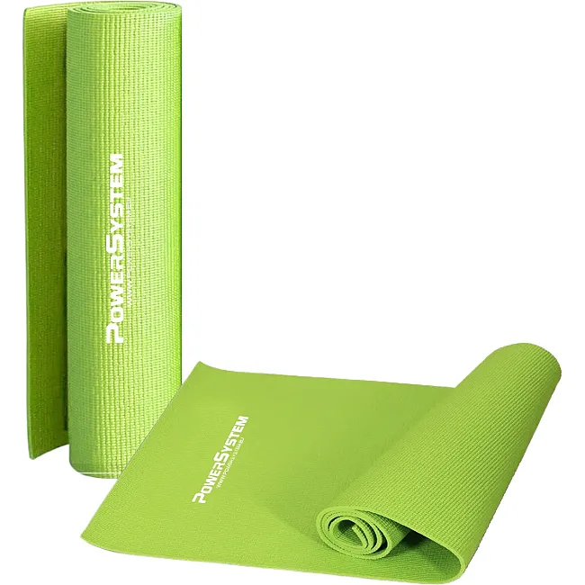 Коврик для фитнеса и йоги POWER SYSTEM PS-4014 PVC Green (173x61x0.6)