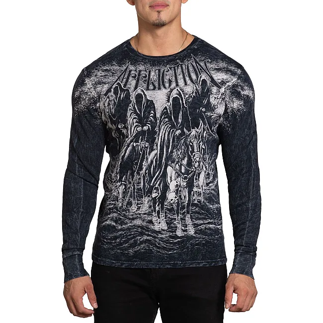 Лонгслив AFFLICTION Black Night Black Lava Wash
