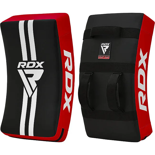Макивара RDX T1 Curved Kick Shield with Nylon Handles Black Red