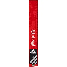 Пояс для карате Adidas Elite с вышивкой (красный, ADIB242)