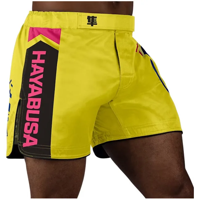 Шорты для ММА HAYABUSA Mid-Thigh Icon Yellow Blue