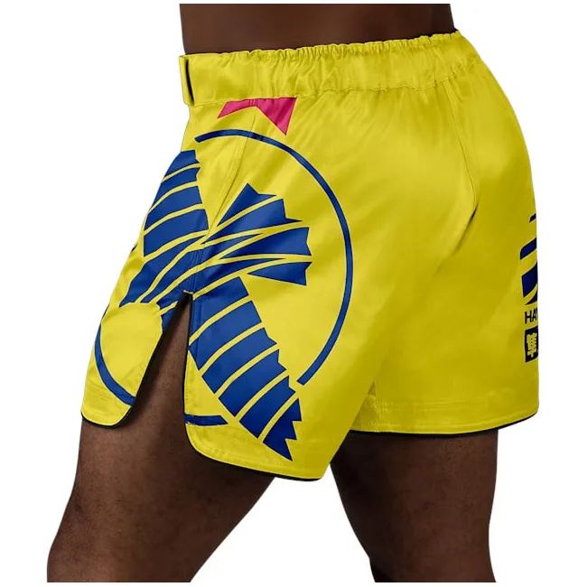 Шорты для ММА HAYABUSA Mid-Thigh Icon Yellow Blue