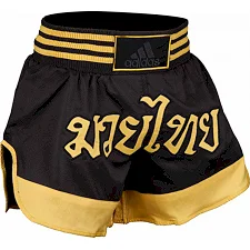 Шорти для тайського боксу Adidas (чорний-золотий, ADISTH02)