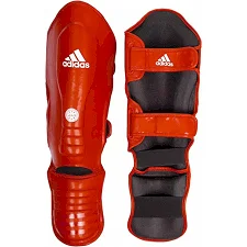 Защита голени и стопы с лицензией WAKO Semi Contact (красный) ADIDAS WAKOB01
