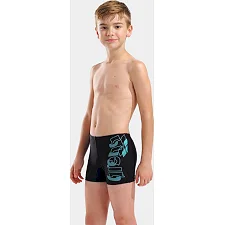 Плавки-шорты для мальчиков Arena TALES SWIM SHORT черный, бирюзовый (для детей)