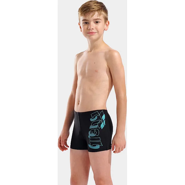 Плавки-шорты для мальчиков Arena TALES SWIM SHORT черный, бирюзовый (для детей)