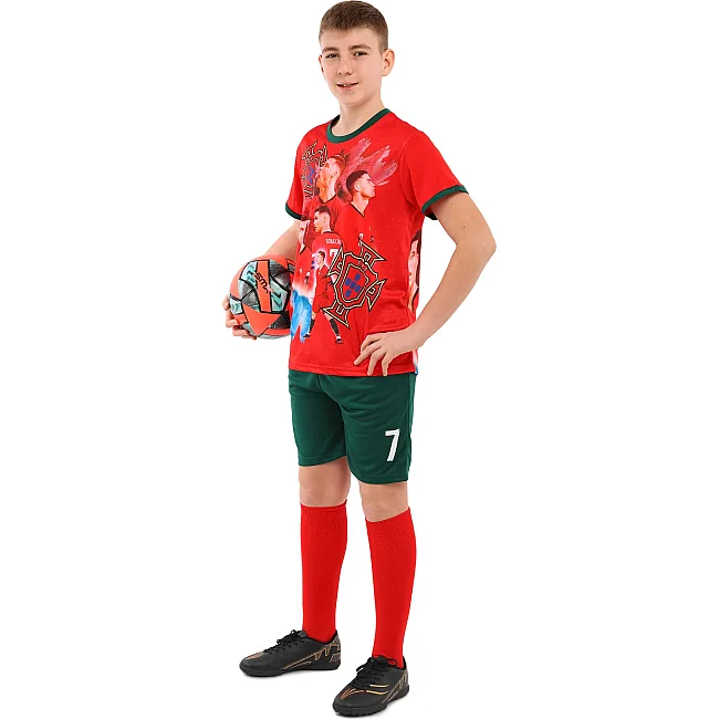 Дитяча футбольна форма RONALDO 7 SP-SPORT CO-7362 (Червоно-зелений)
