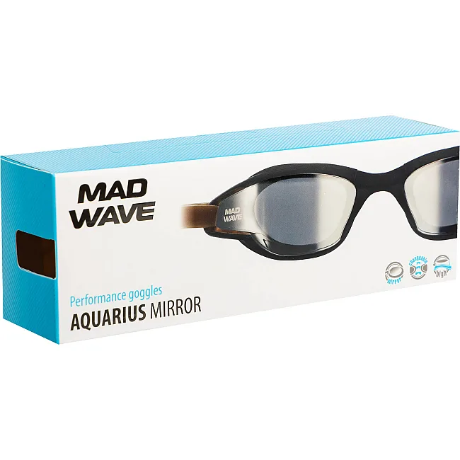 Очки для плавания взрослые MADWAVE Aquarius mirror M042426 (Черный)