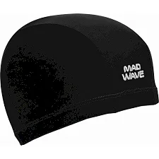 Шапочка для бассейна текстильная MADWAVE Adult Lycra M052501 (Черный)