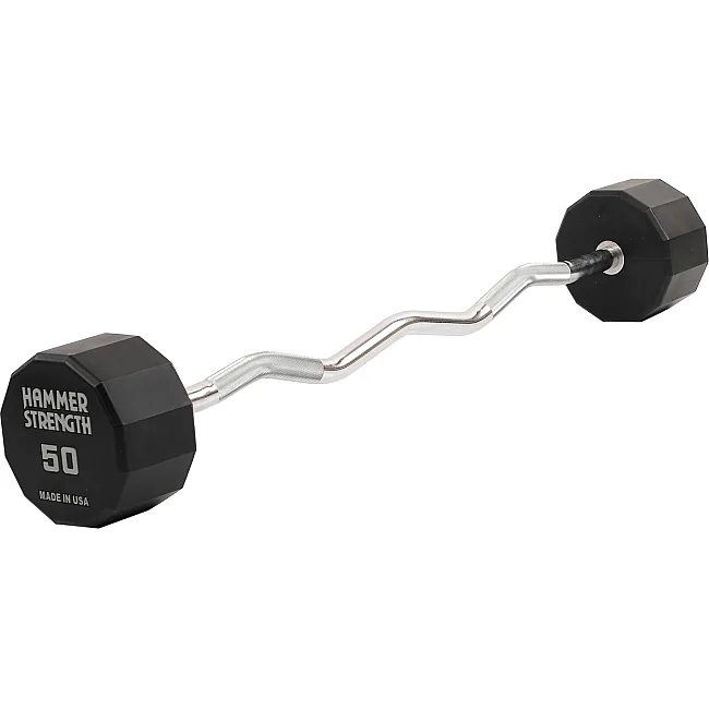 Штанга нерозбірна з фіксованою вагою вигнута PEV HAMMER STRENGHT TA-9978-50 (Чорний)