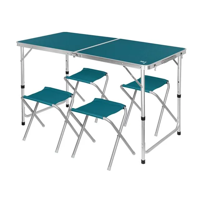 Стол раскладной NILS CAMP NC1633 с 4 стульями, синий