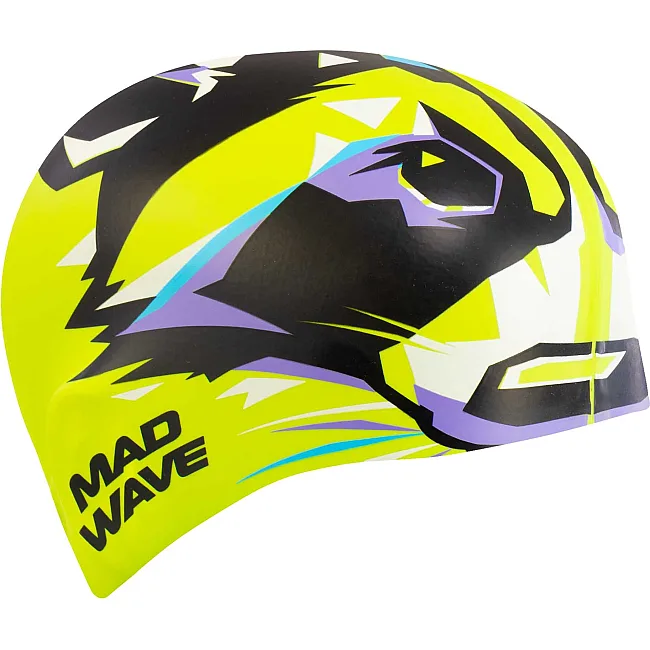 Шапочка для бассейна силиконовая юниорская MADWAVE Raccoon M057102 (Салатовый)