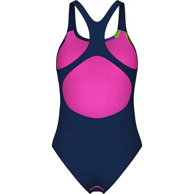 Купальник закритий для жінок Arena WATER FLUIDS SWIMSUIT SWIM PRO темно-синій, рожевий, салатовий