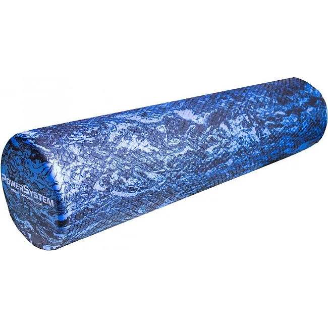Масажний ролик (роллер) гладкий Power System PS-4089 Hexa Camo Roller Black/Blue (60x15см.)