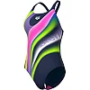 Купальник закритий для жінок Arena WATER FLUIDS SWIMSUIT SWIM PRO темно-синій, рожевий, салатовий
