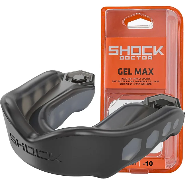 Капа для бокса Shock Doctor Gel Max детская (возраст до 10 лет) Black (art. 6210-BK-YTR)