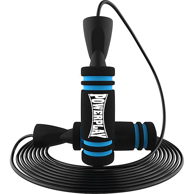 Скакалка швидкісна PowerPlay 4213 Jump Rope Чорно/Синя 3м.