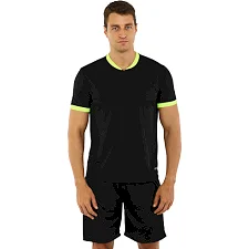 Форма футбольного судді комплект футболка та шорти SP-SPORT CO-581 (Чорний-салатовий)
